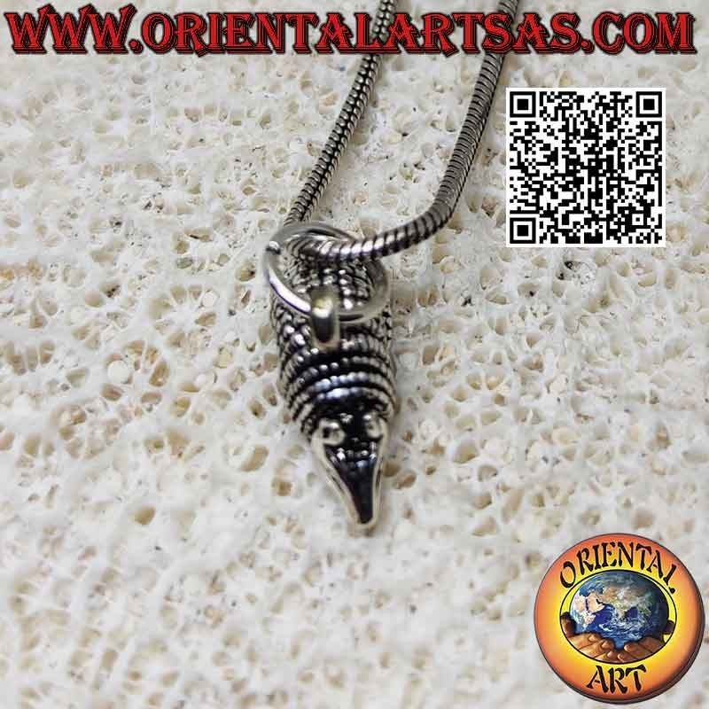 Pendentif en argent en forme de tatou ou de cingulata (tridimensionnel)