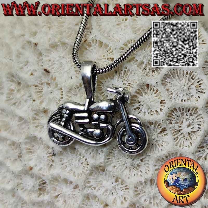Colgante de plata, moto chopper estilo "Harley Davidson"