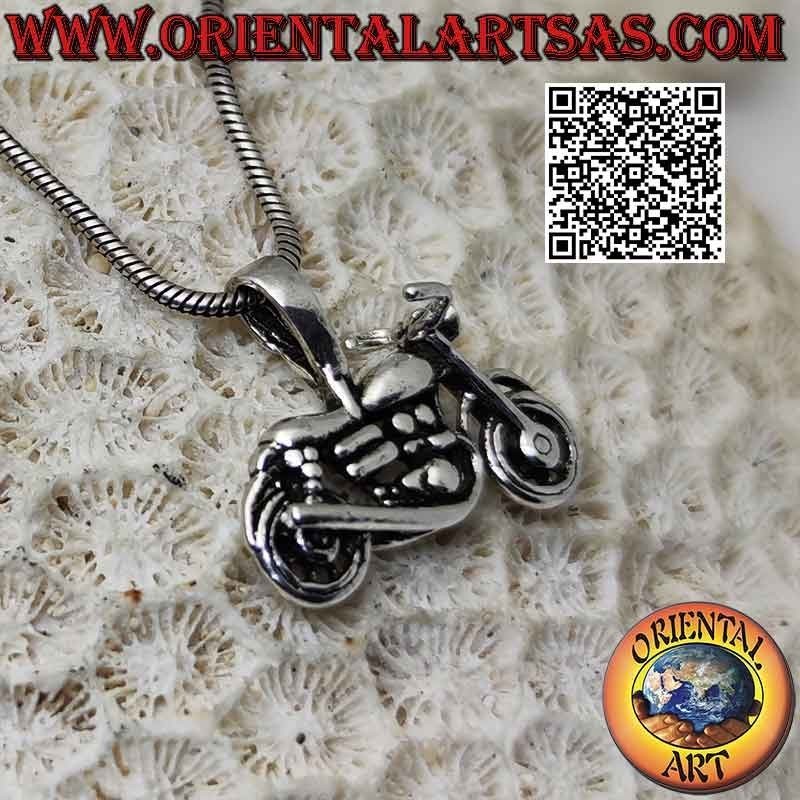 Colgante de plata, moto chopper estilo "Harley Davidson"