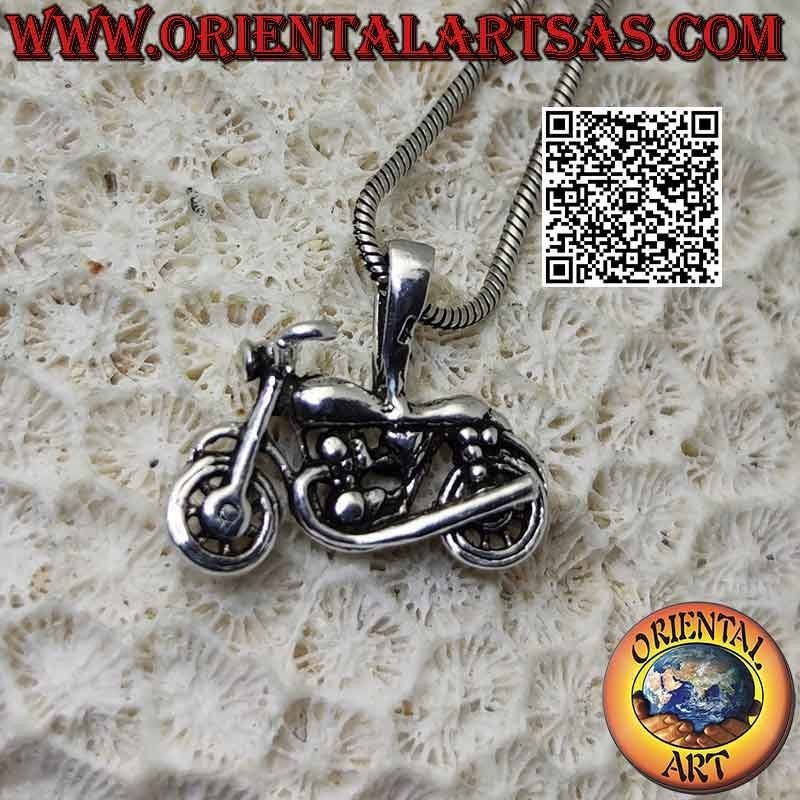 Colgante de plata, moto chopper estilo "Harley Davidson"