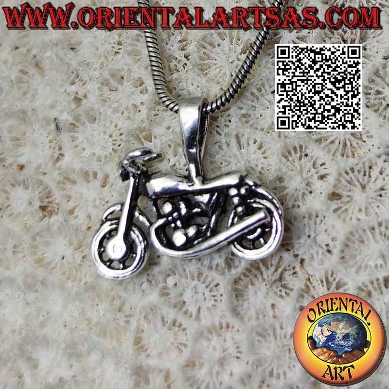 Pendentif en argent, moto chopper style "Harley Davidson"