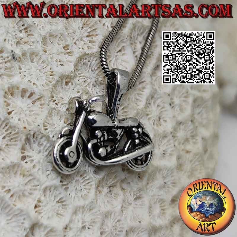Silver pendant, "Harley Davidson" style chopper motorcycle