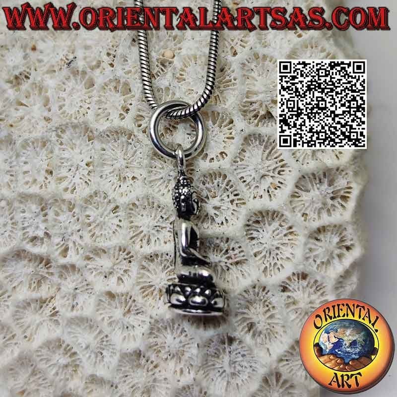 Silver pendant, Buddha sculpture "Dhyana Mudra" meditation