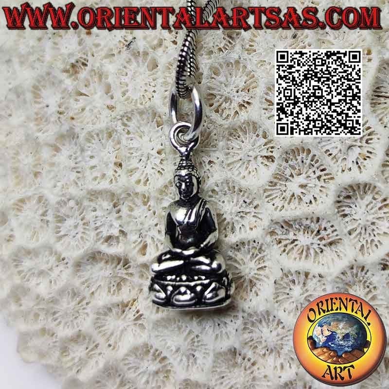 Ciondolo in argento, Scultura Buddha "Dhyana Mudra" meditazione