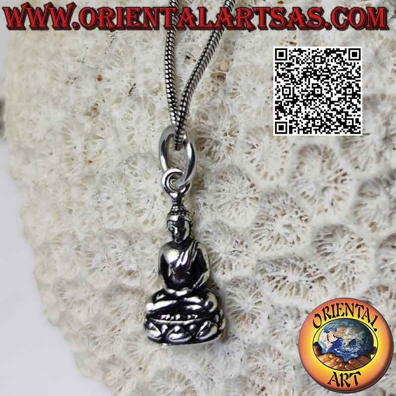 Pendentif en argent, sculpture Bouddha "Dhyana Mudra" méditation