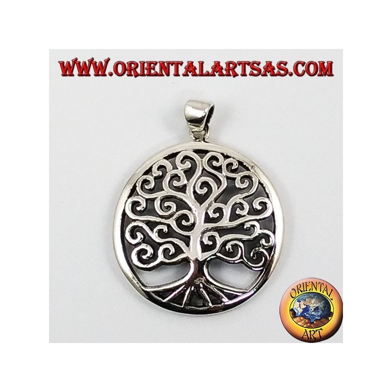 colgante de plata, árbol de la vida (grande)