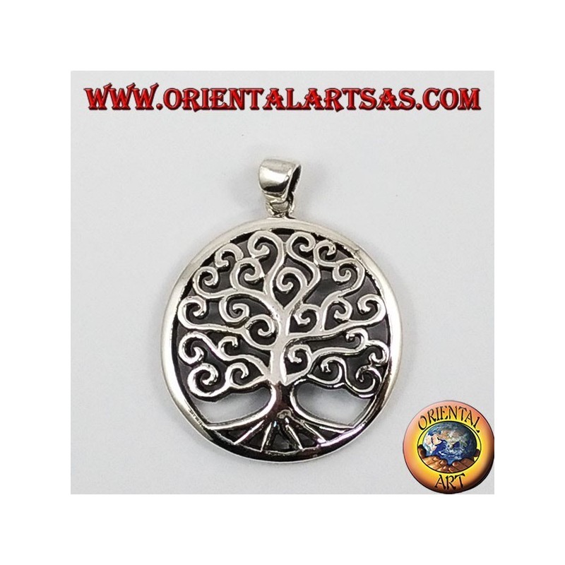 colgante de plata, árbol de la vida (grande)
