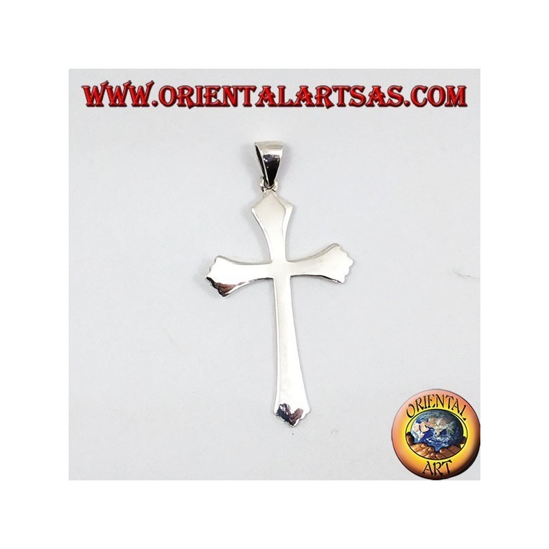 Pendentif argent, simple croix gothique