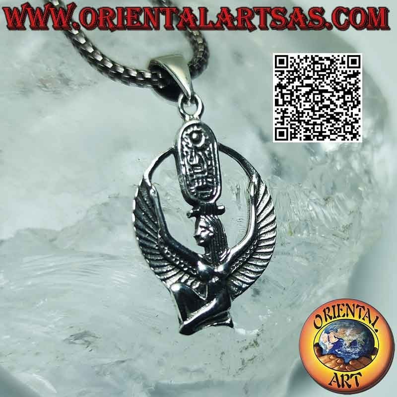 Colgante de plata, Isis alada, diosa egipcia de la maternidad y la magia