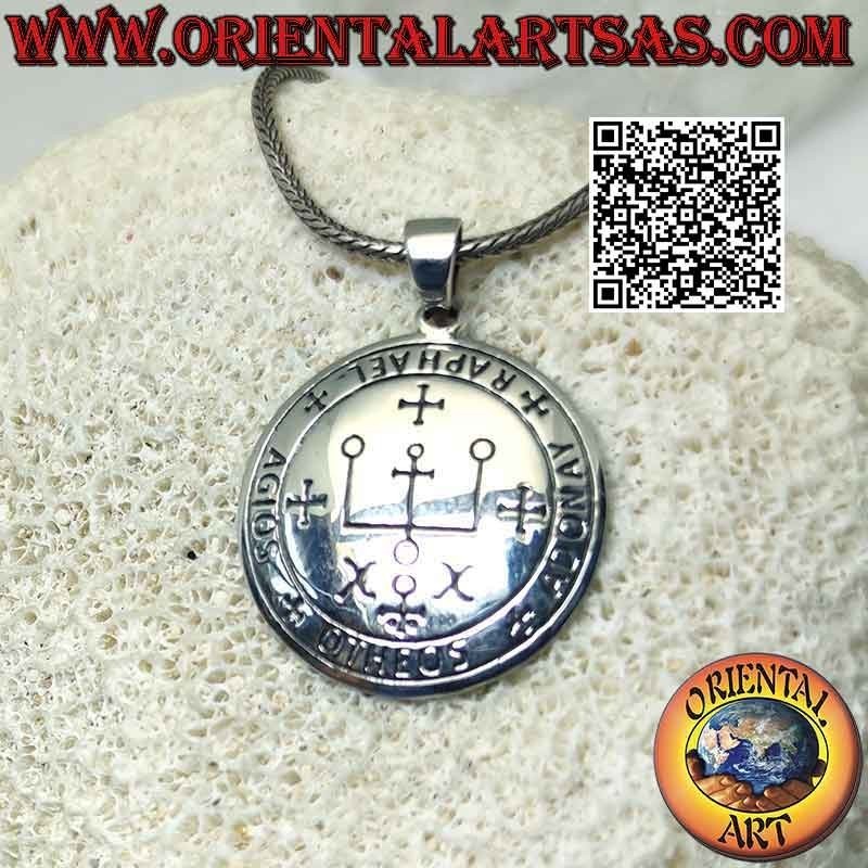 Colgante de plata, sello del arcángel Rafael (sellos del rey Salomón)