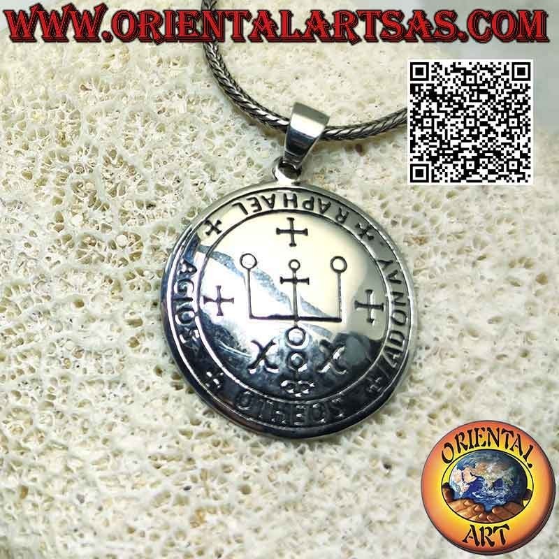 Ciondolo in argento, sigillo dell'arcangelo Raffaele (sigilli di re Salomone)