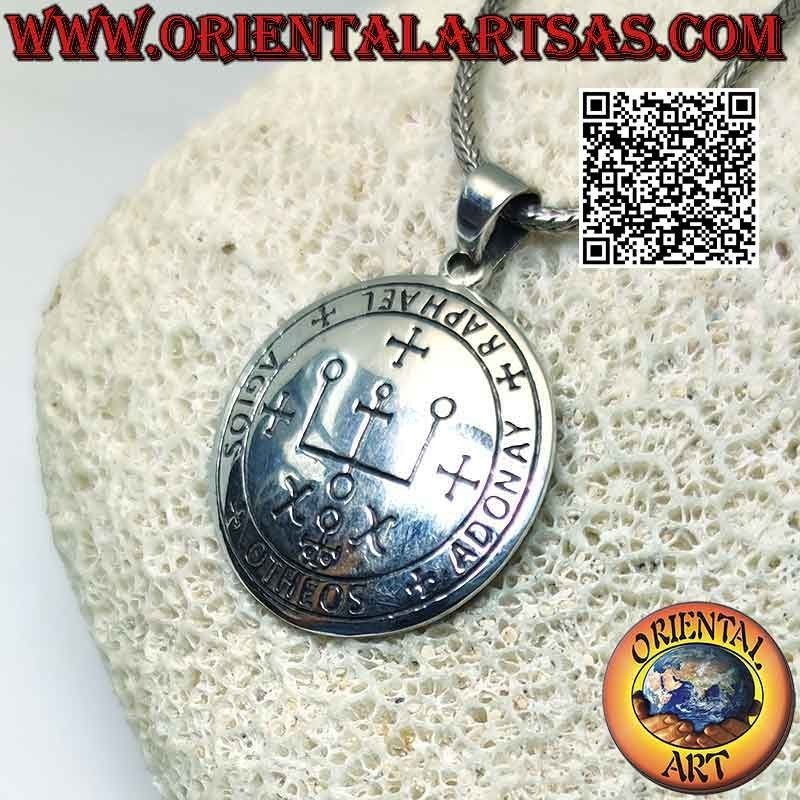 Colgante de plata, sello del arcángel Rafael (sellos del rey Salomón)