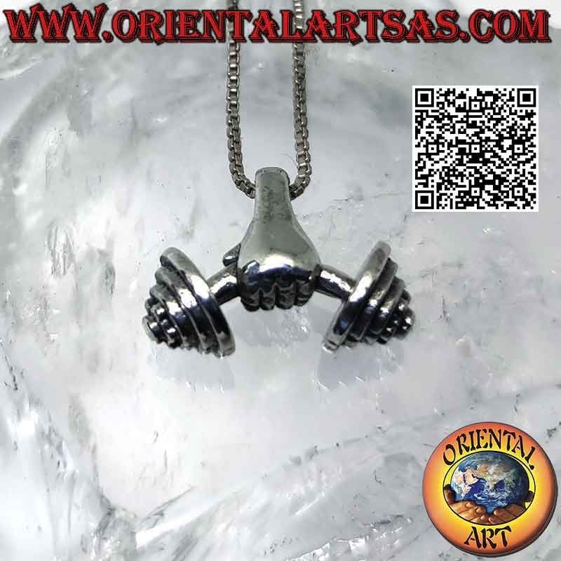 Pendant in 925 ‰ silver the curved balance wheel supported by the hand