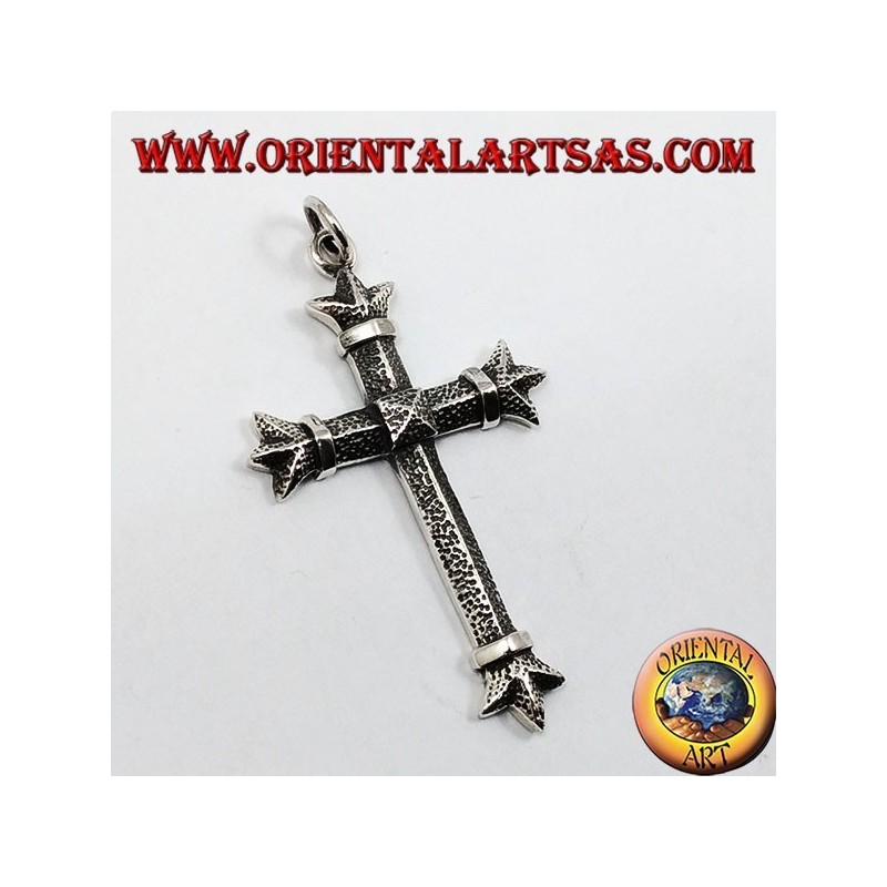 Ciondolo Croce Argento 925 - Croce Grande 60x40 mm Brunita