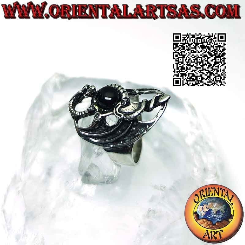 Anillo de plata de Quetzalcóatl o Kukulkán (serpiente emplumada)