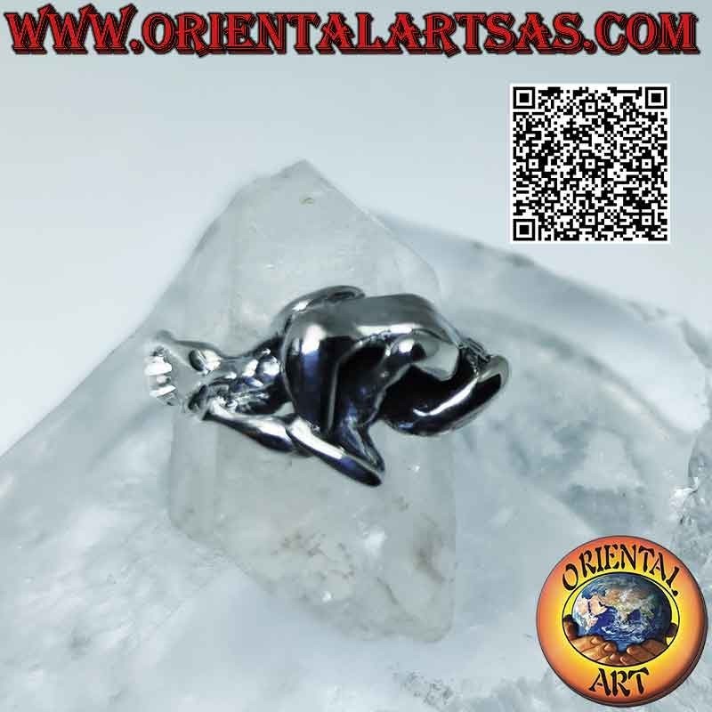 Anello in argento Kamasutra erotico, sessantanove sul fianco (sesso orale)