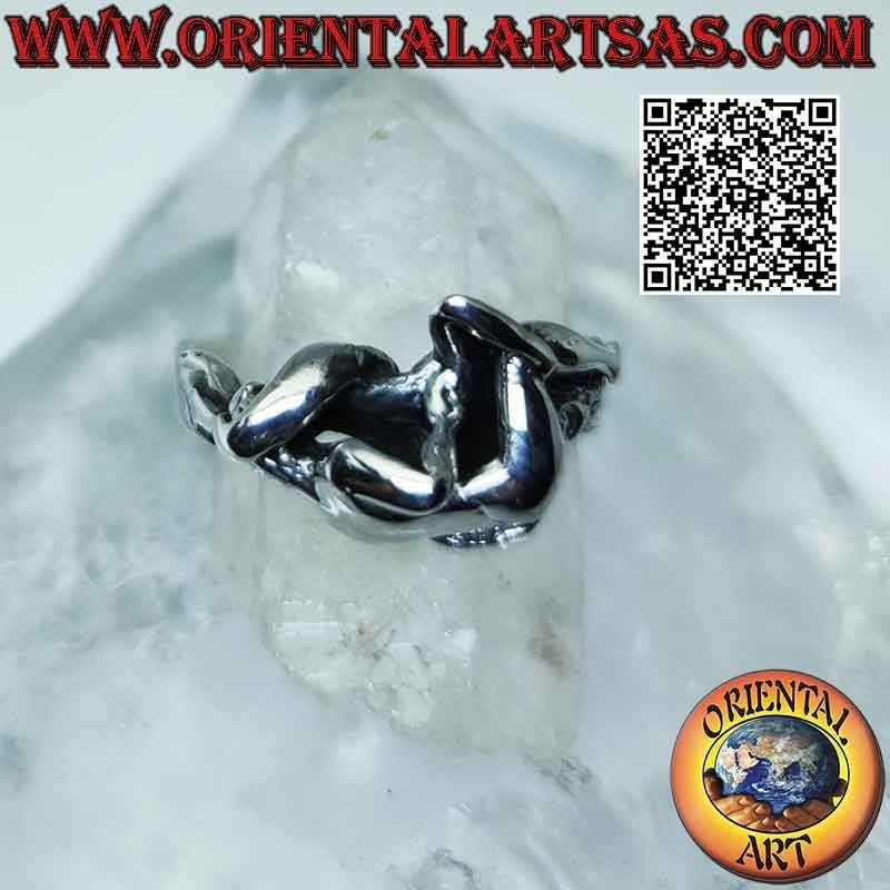 Anello in argento Kamasutra erotico, sessantanove sul fianco (sesso orale)