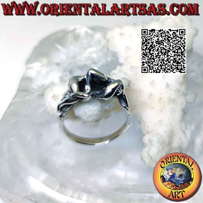 Anello in argento Kamasutra erotico, sessantanove sul fianco (sesso orale)