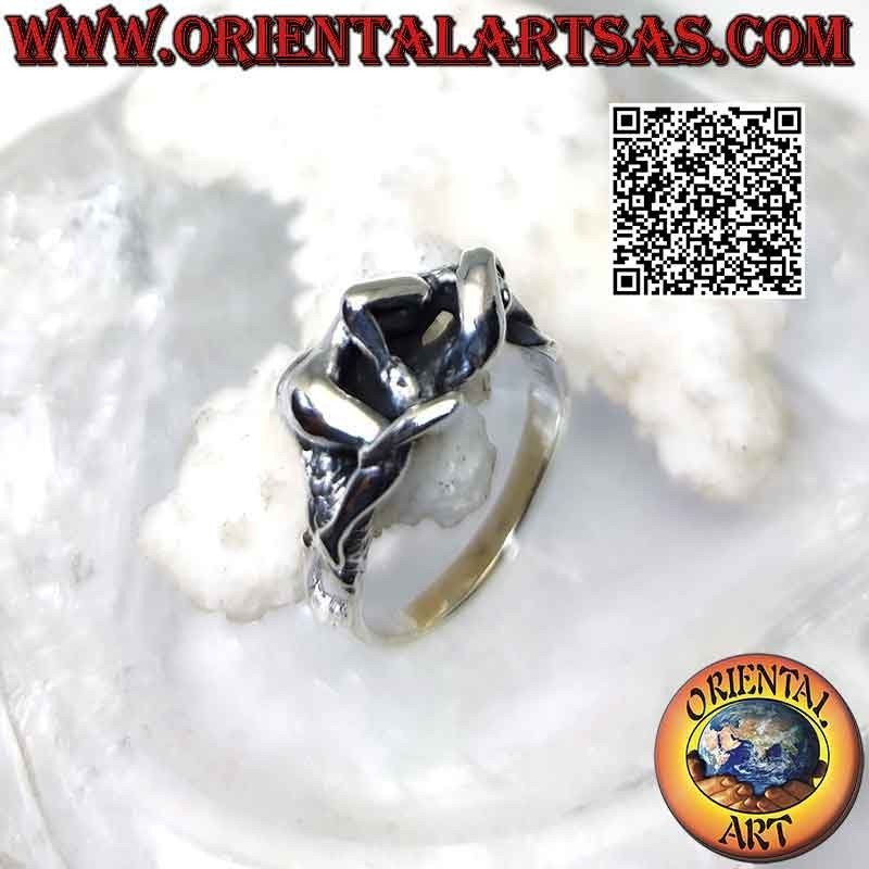 Anello in argento Kamasutra erotico, sessantanove sul fianco (sesso orale)