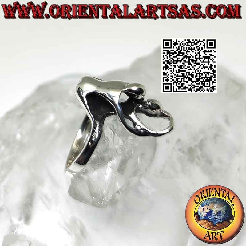 Bague en argent érotique Kamasutra, la position du chien