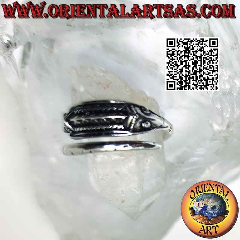 Anello in argento cavalluccio marino "hippocampus" (regolabile)