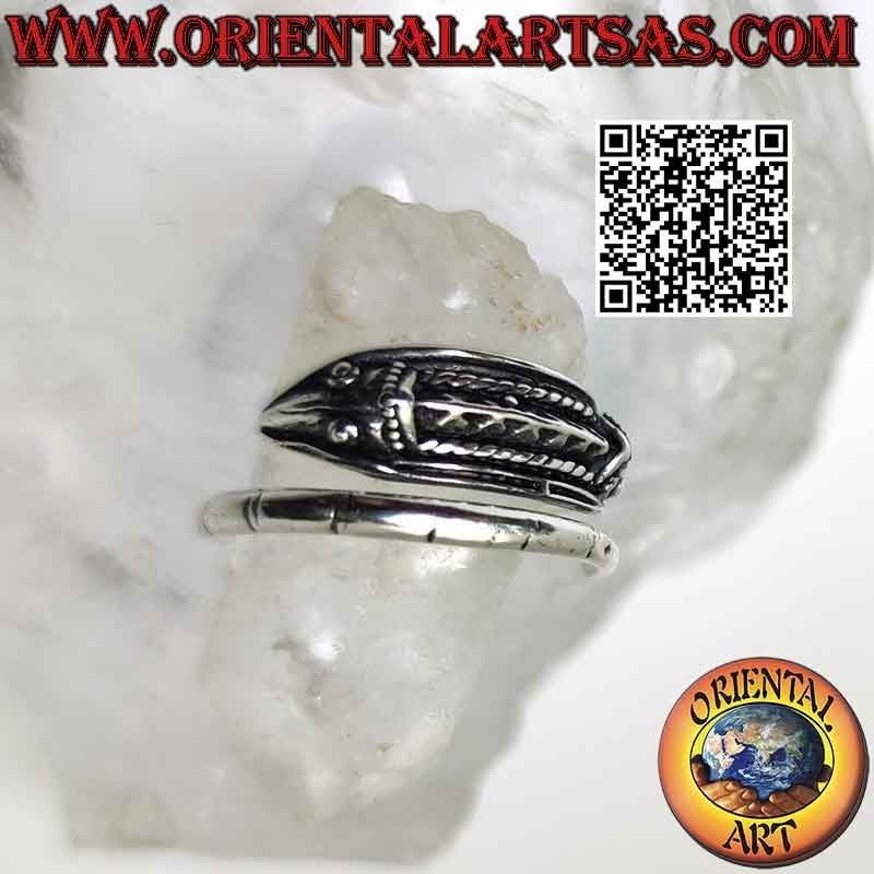 Anello in argento cavalluccio marino "hippocampus" (regolabile)