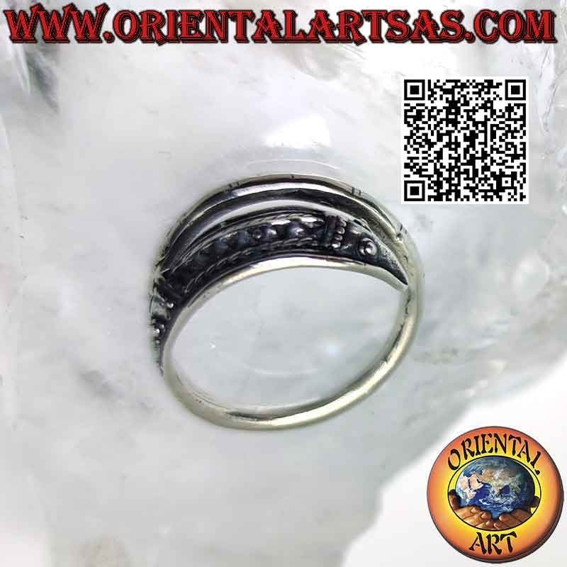 Silver "hippocampus" seahorse ring (adjustable)