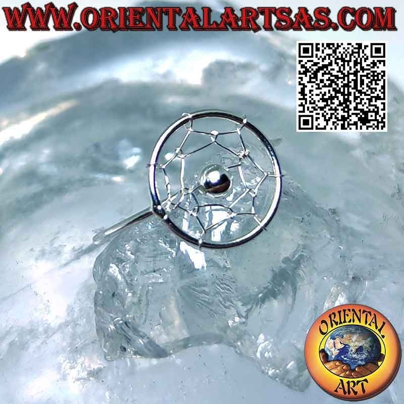 Anello in argento con acchiappasogni da 12 mm e pallina
