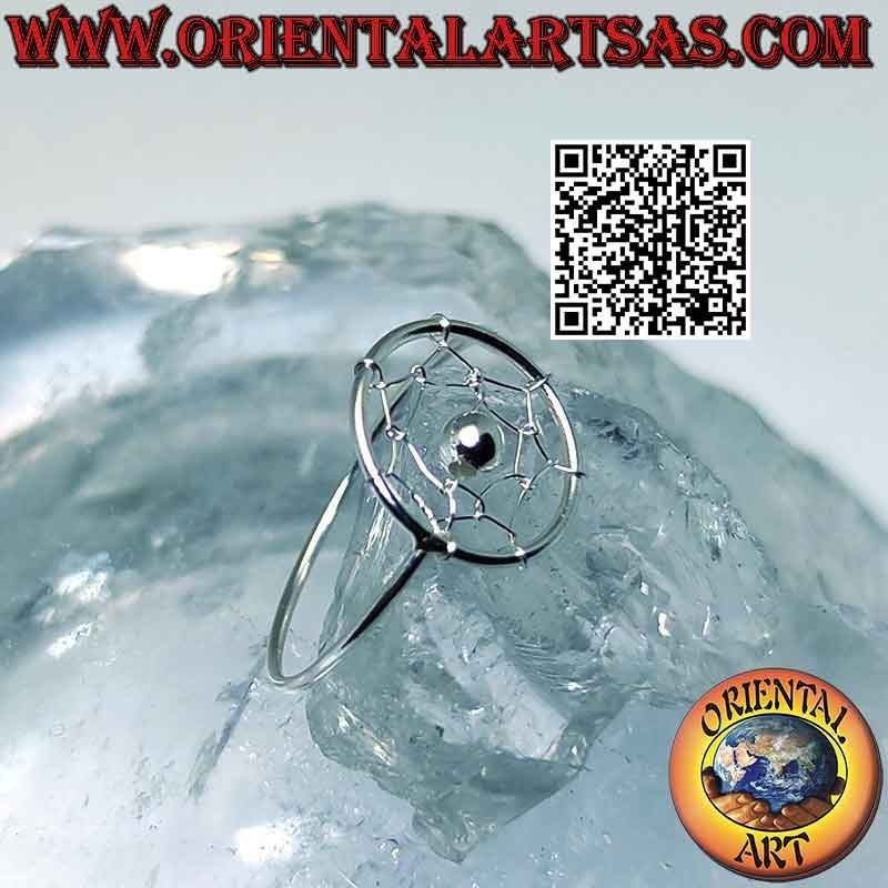 Anello in argento con acchiappasogni da 12 mm e pallina