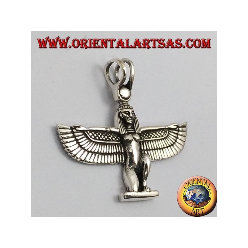 Silver pendant winged goddess Isis