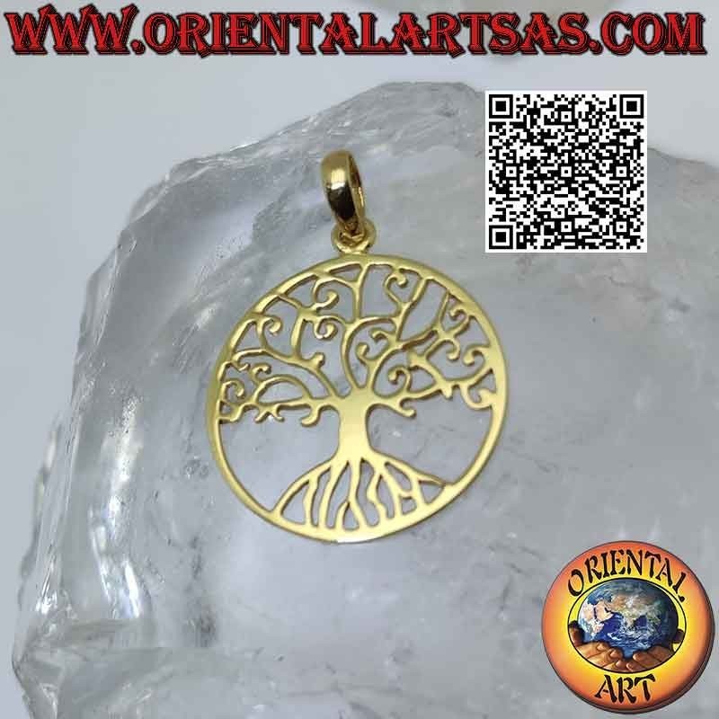 Pendentif en argent, arbre de vie "Yggdrasil" Klimt (plaqué or)