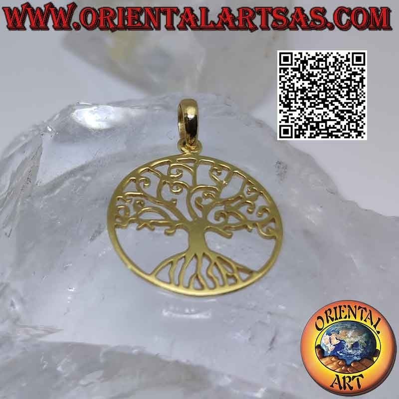 Ciondolo in argento, albero della vita "Yggdrasil" Klimt (placcato oro)