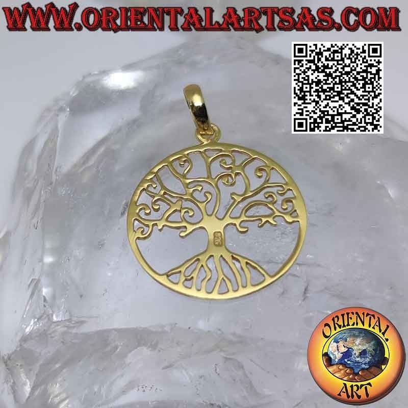Ciondolo in argento, albero della vita "Yggdrasil" Klimt (placcato oro)