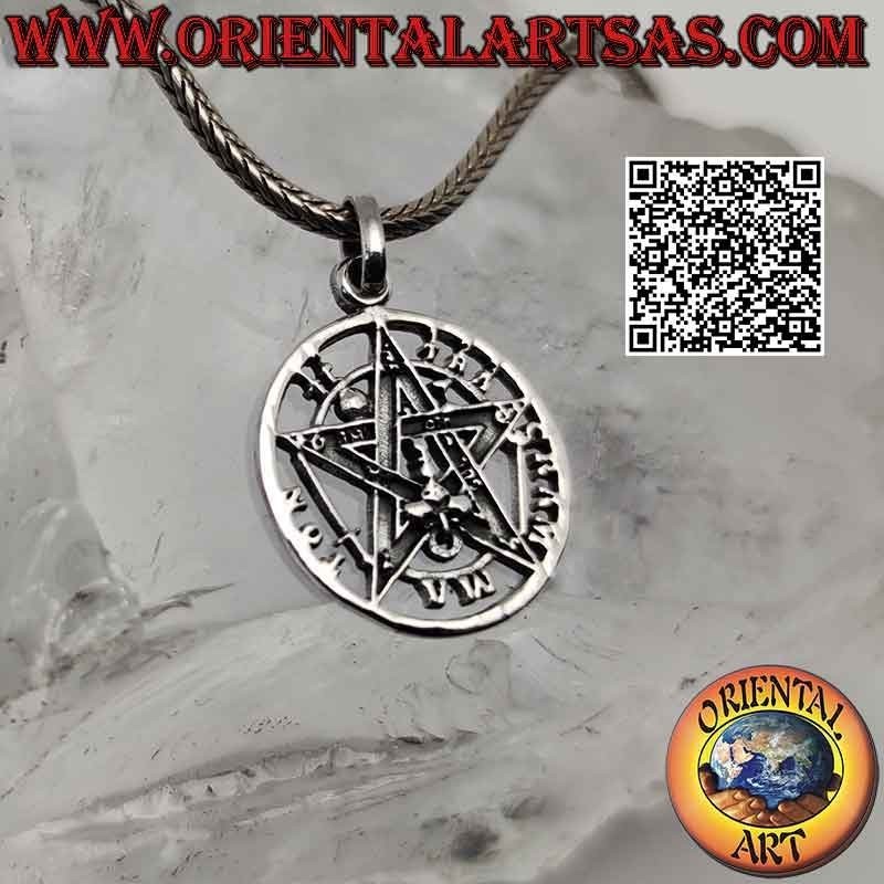 Kleiner Tetragrammaton (Mikrokosmischer Stern) Silberanhänger