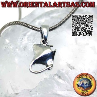 Pendentif en argent, raie poisson, raie manta ou torpille (petit)