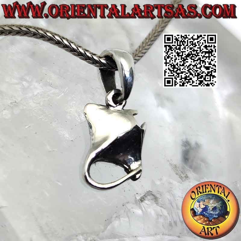 Colgante de plata, pez raya, manta raya o torpedo (pequeño)