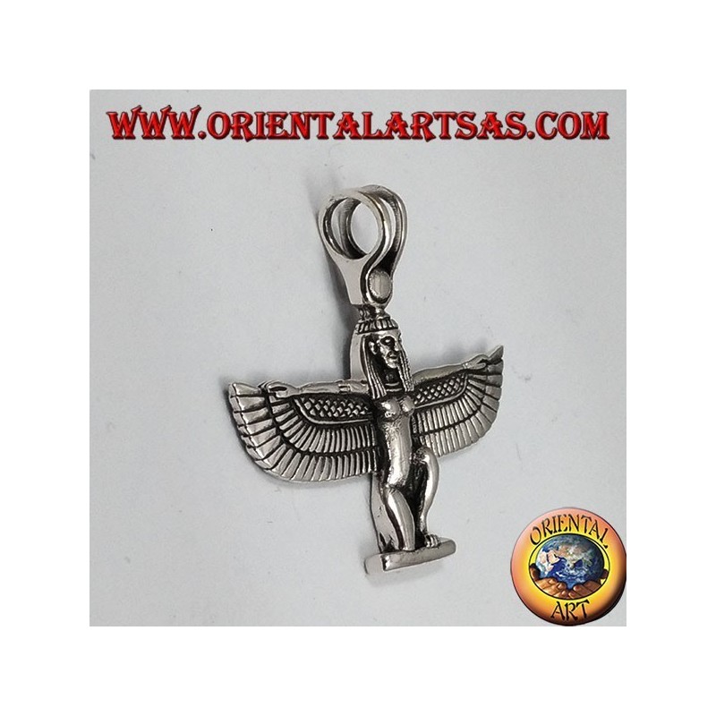Silver pendant winged goddess Isis