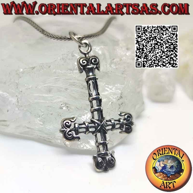 Silver pendant, the "cross of St. Peter" or anti-Christian cross