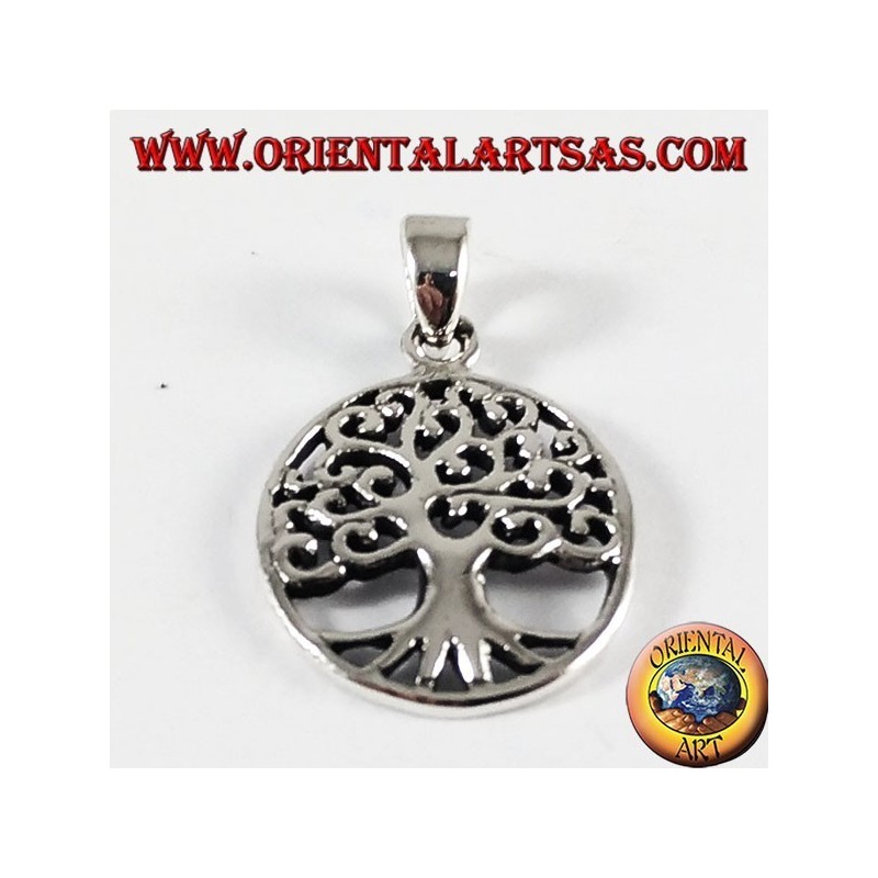 colgante de plata, árbol de la vida (Oval)
