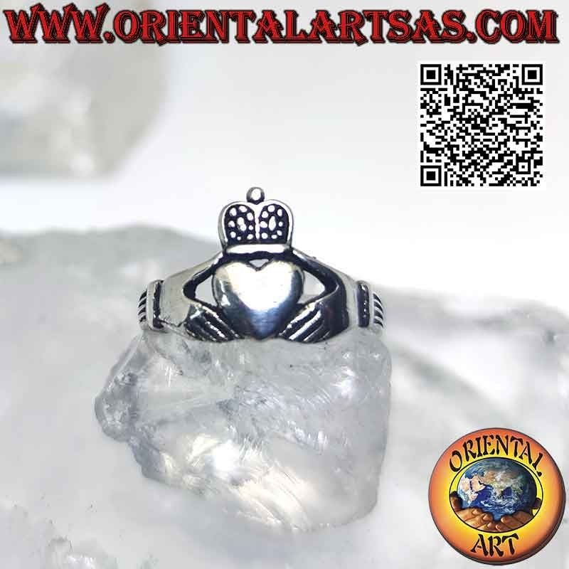 Irish Claddagh silver ring (Love loyalty and friendship) classic (B)