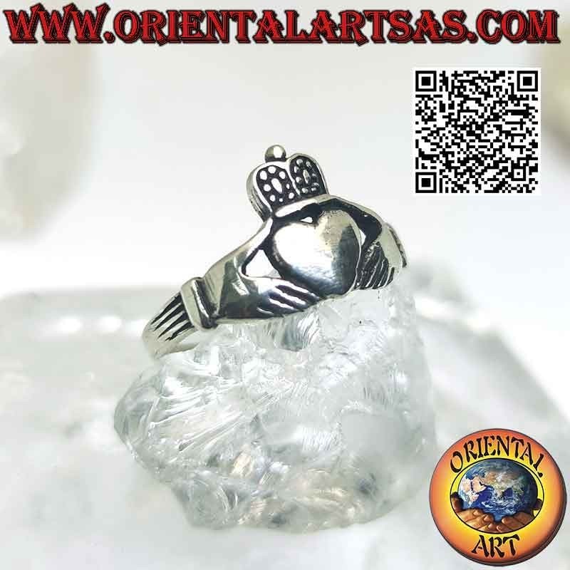 Bague en argent irlandais Claddagh (Loyauté d'amour et amitié)