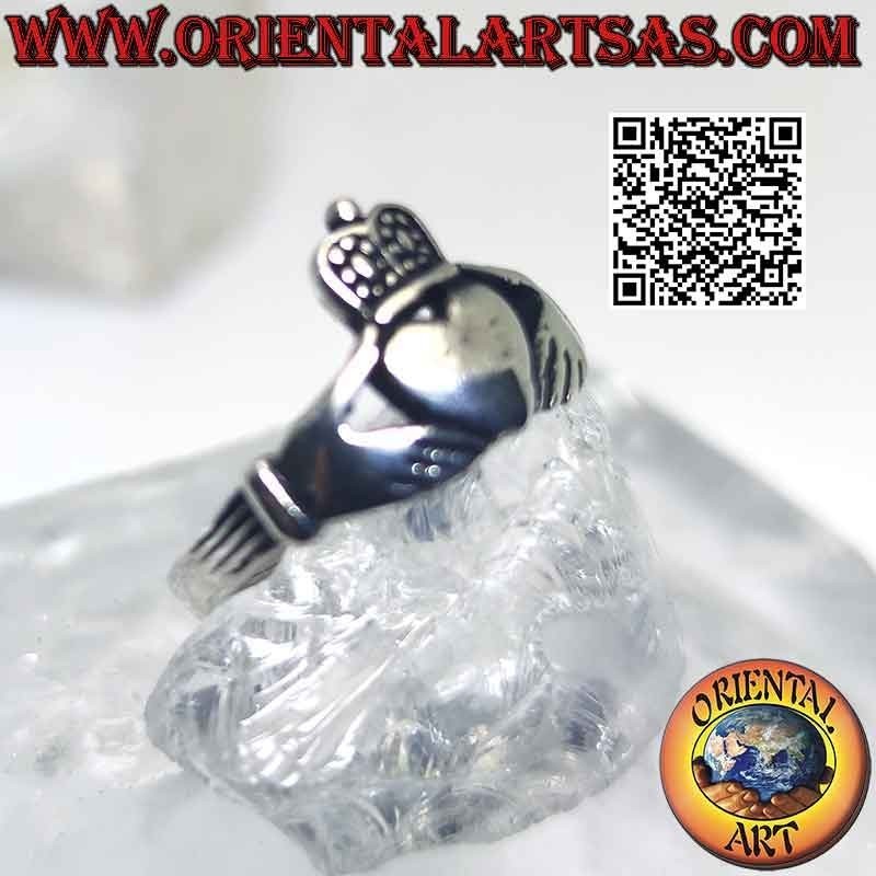 Anello in argento Claddagh Irlandese (Amore lealtà ed amicizia)