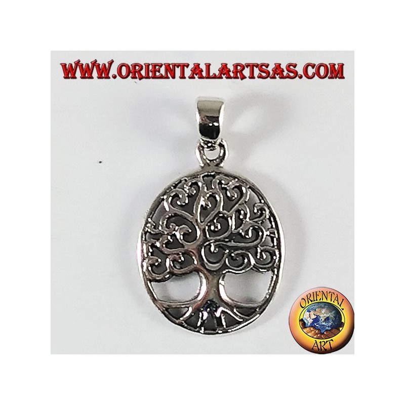 Silber-Anhänger, Baum des Lebens (Oval)