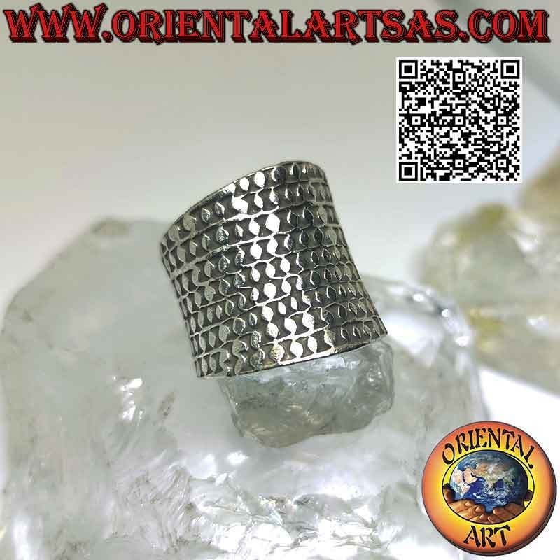 Bague en argent à large bande avec clous (Karen)