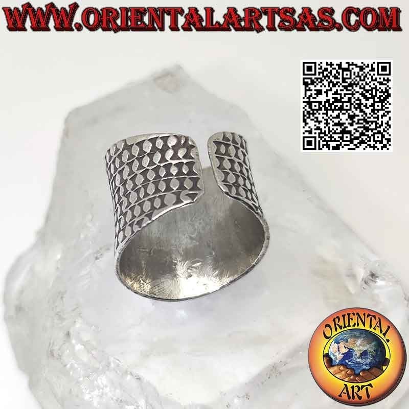 Wide band silver ring with studs (Karen)