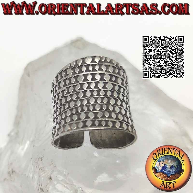 Bague en argent à large bande avec clous (Karen)