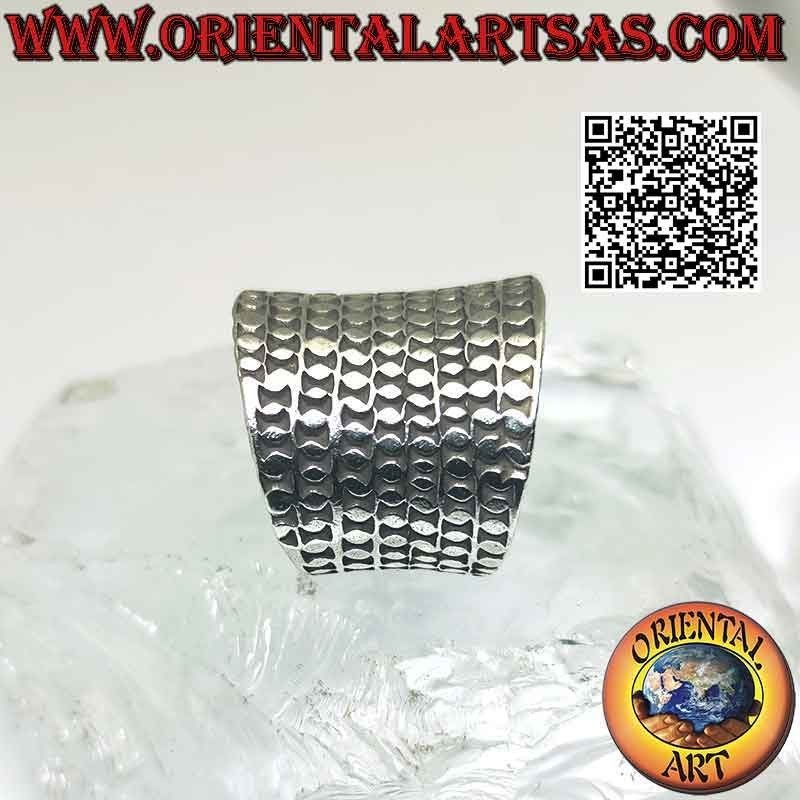 Anello in argento a fascia larga con borchie (Karen)