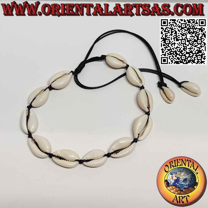 Bracelet - cauris et chevillère noeud (11 + 2)