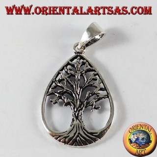 Silver pendant, tree of life (in drop)