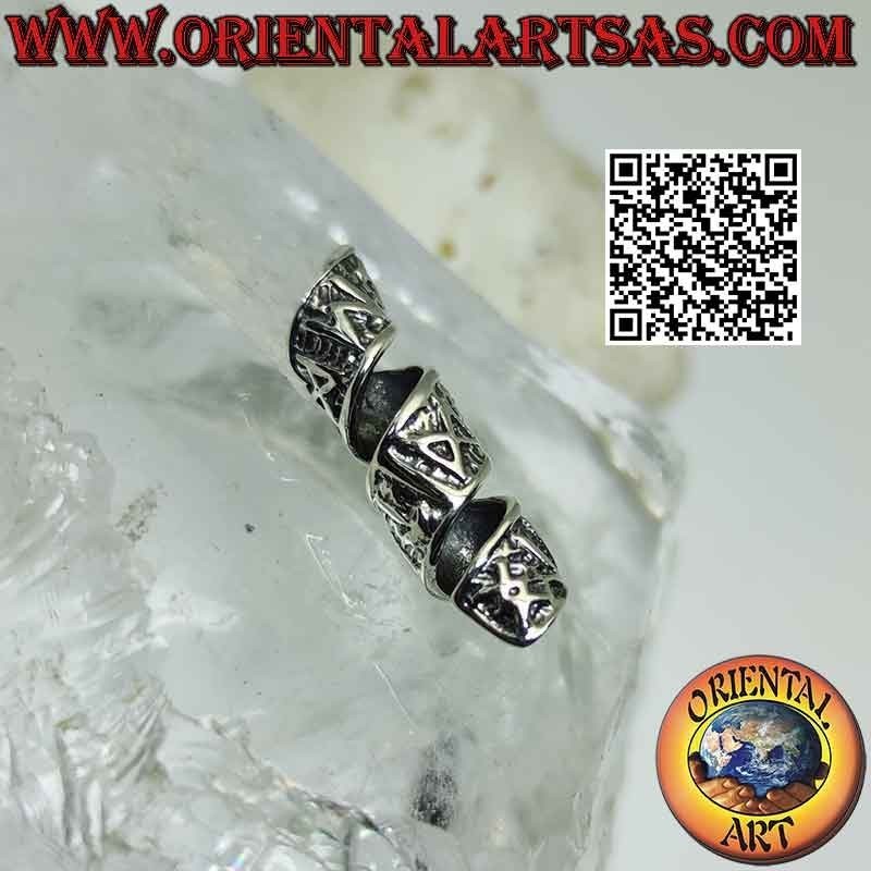 Dreadlock beads in argento 925‰ a spirale con rune celtiche